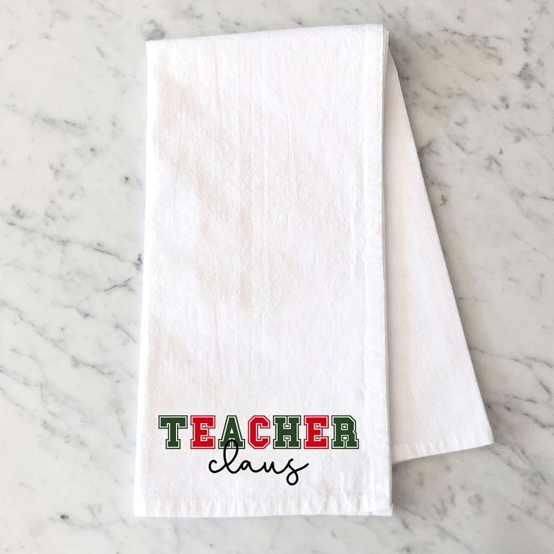 City Creek Prints Teacher Claus Bold Tea Towels - White, 1 of 3