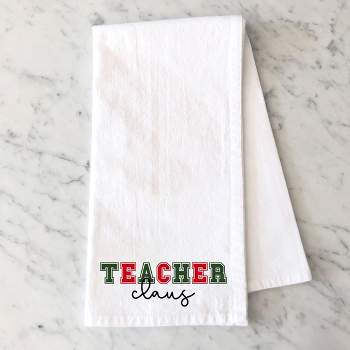 City Creek Prints Teacher Claus Bold Tea Towels - White