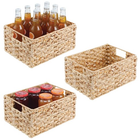 Mdesign Natural Woven Water Hyacinth Bathroom Storage Organizer Basket :  Target