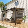 10 x 10 FT Wall Mounted Gazebo, Hardtop Lean-to Pergola with Polycarbonate Roof - 2 of 4