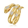 Ross-Simons 0.10 ct. t.w. Diamond Snake Wrap Ring With Garnet Accents in 18kt Gold Over Sterling - 3 of 4