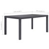 vidaXL Patio Table Garden Outdoor Porch Dining Table with Rattan Look Plastic - 4 of 4