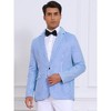 INSPIRE CHIC Men's Notch Lapel Single Breasted Formal Business Striped Blazer - 2 of 4
