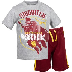 Harry Potter Gryffindor Athletic Pullover T-Shirt and Mesh Shorts Outfit Set Little Kid to Big Kid - 1 of 4