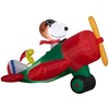 Peanuts Christmas Airblown Inflatable Snoopy in Airplane Scene Peanuts, 2.5 ft Tall, Multicolored - 3 of 3
