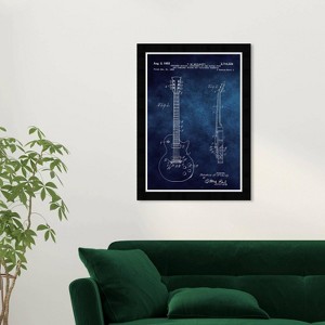 Wynwood Studio 15"x21" Gibson Les Paul Guitar 1955 Blue Chalkboard Wall Art Black Frame: Modern Canvas, Wood Composite, Vertical Layout - 1 of 3