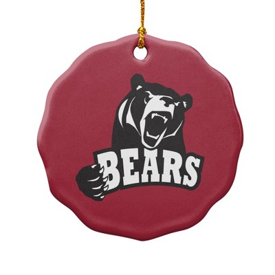 Lenoir-Rhyne University Primary Logo Porcelain Scalloped Holiday Christmas Tree Ornament
