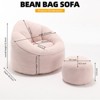 Aukfa Bean Bag Chair with Back Support & Footstool – Ultra-Soft Microfiber, Ergonomic Lounge Chair for Adults/Kids Or Living Room, Bedroom - 3 of 4
