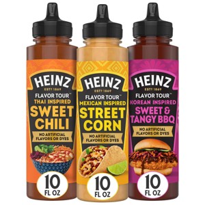 Heinz Favor Tour Sauce 10 fl oz Korean Inspired Sweet and Tangy BBQ + 10 fl oz Mexican Inspired Street Corn + 10 fl oz Thai Inspired Sweet Chili - 1 of 4