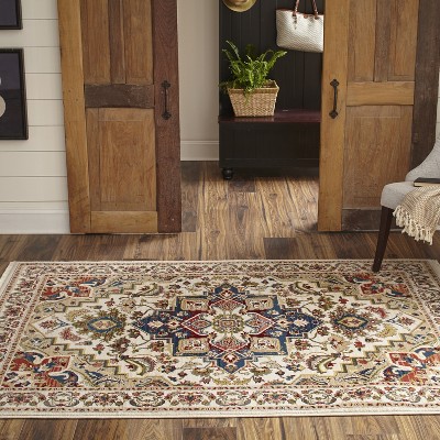 Elegant Ivory Heirloom-Inspired 2'3" X 8' Wool Blend Runner Rug
