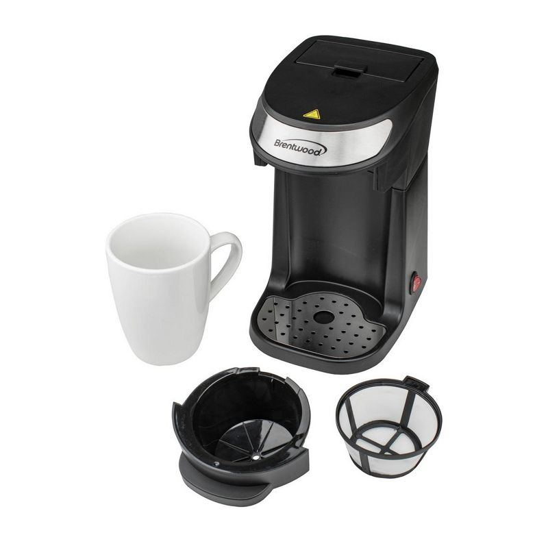 Brentwood Single Serve Coffee Maker in Black with Mug, 4 of 5
