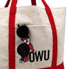 Ohio Wesleyan University Primary Logo Canvas Tote Bag With External Pocket, Reusable Shoulder Bag for Shopping, School, Beach - 2 of 4