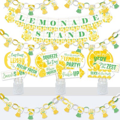 Big Dot of Happiness So Fresh - Lemon - Banner and Photo Booth Decorations - Citrus Lemonade Party Supplies Kit - Doterrific Bundle