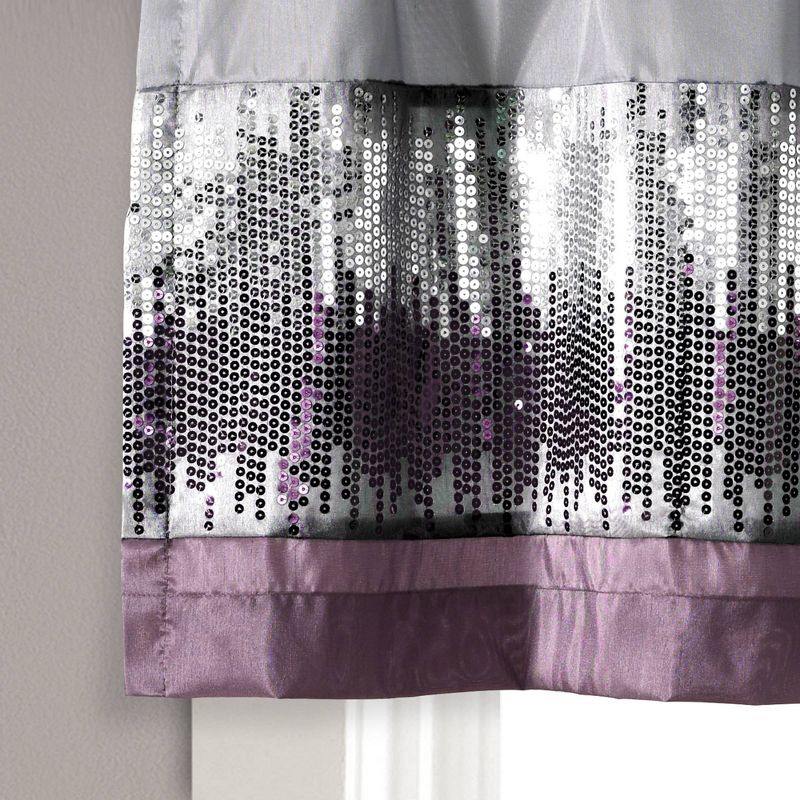 52"x18" Night Sky Sequins Embroidery Window Valance - Lush Décor, 5 of 7