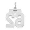 Black Bow Jewelry 14k White Gold, Jersey Collection, Small Number 62 Pendant - 3 of 4