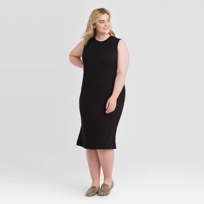 plus size black knit dress