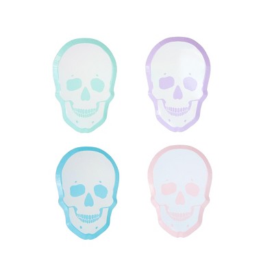 Jollity & Co. - Pastel Skull Dessert Plates - Pack of 8 Paper Plates