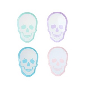 Jollity & Co. - Pastel Skull Dessert Plates - Pack of 8 Paper Plates - 1 of 2