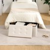 LUSIMO 30" Folding Velvet Storage Ottoman Bench Toy Chest Footstool Hold up to 570 lb For Bedroom Living Room - 4 of 4