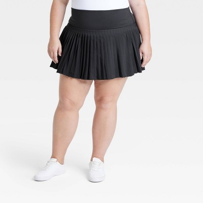 Women's High-Rise Woven Pleated Skort 15.75" - All In Motion™ Black 1X