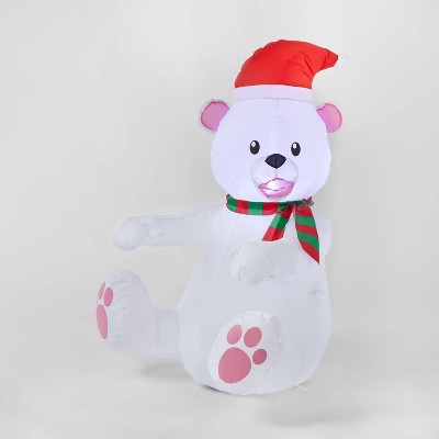 3.5ft Polar Bear Inflatable Christmas Decoration - Wondershop™