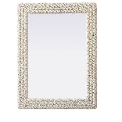 Elegant Lighting Rectangle Cornhusk Mirror 27x36 in Linen White
