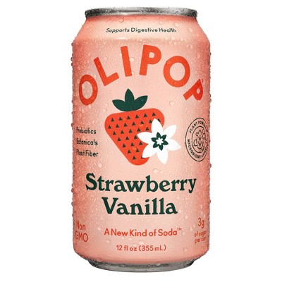 OLIPOP Strawberry Vanilla Prebiotic Soda - 4ct/12 fl oz_6