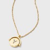 14K Gold Dipped Crystal and Mother of Pearl Circle Spinner Initial Necklace - A New Day™ - 4 of 4