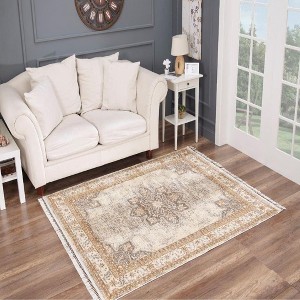 Luxe Weavers Fringe Modern Floral Indoor Area Rug - 1 of 4