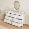 Modern Drawer Dresser - Sleek Boho Design with Woven Rattan, Curved Legs, and Versatile Storage for Bedroom, Living Room, or Hallway - 4 of 4