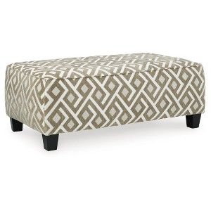 Signature Design by Ashley Traditional Dovemont Oversized Accent Ottoman Chenille Putty - 1 of 4