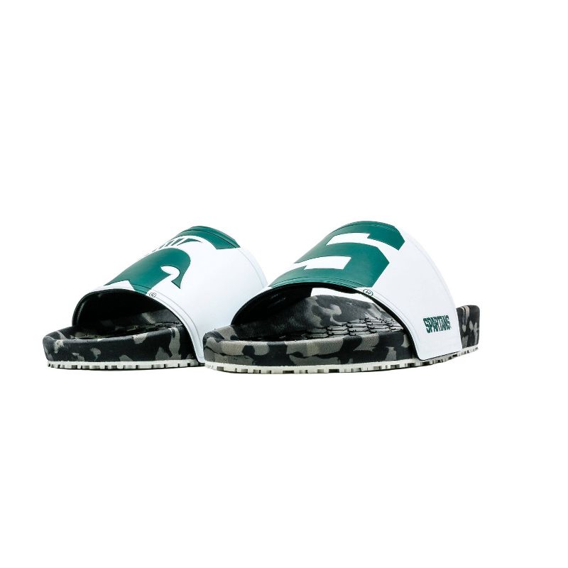 NCAA Michigan State Spartans Slydr Pro Black Sandals - White, 4 of 8