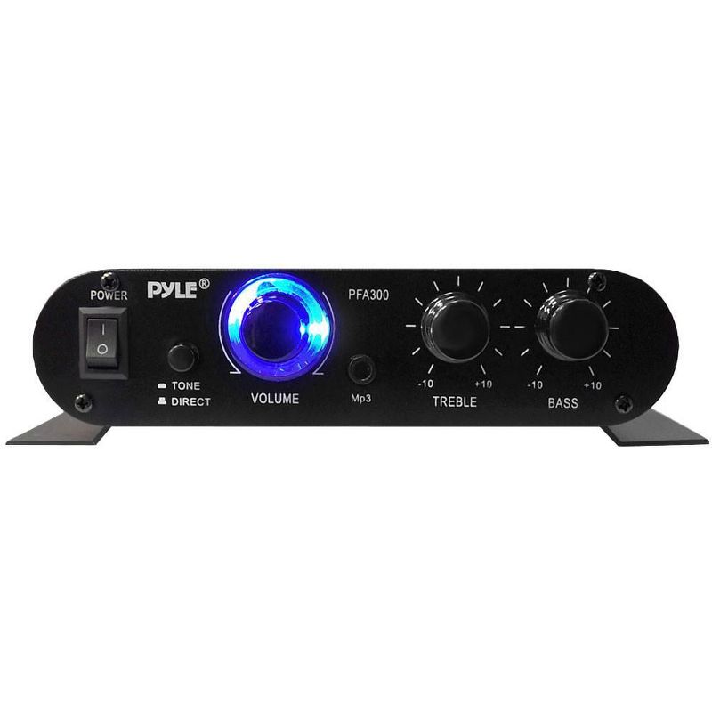 Pyle PFA300 90W 2 Channel Hi-Fi Home Audio Stereo Speakers Amplifier w/Aux, 2 of 6