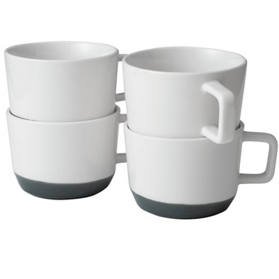 Libbey Austin 17.5 ounce Large Porcelain Coffee Mug, Set of 4, Basalt Blue