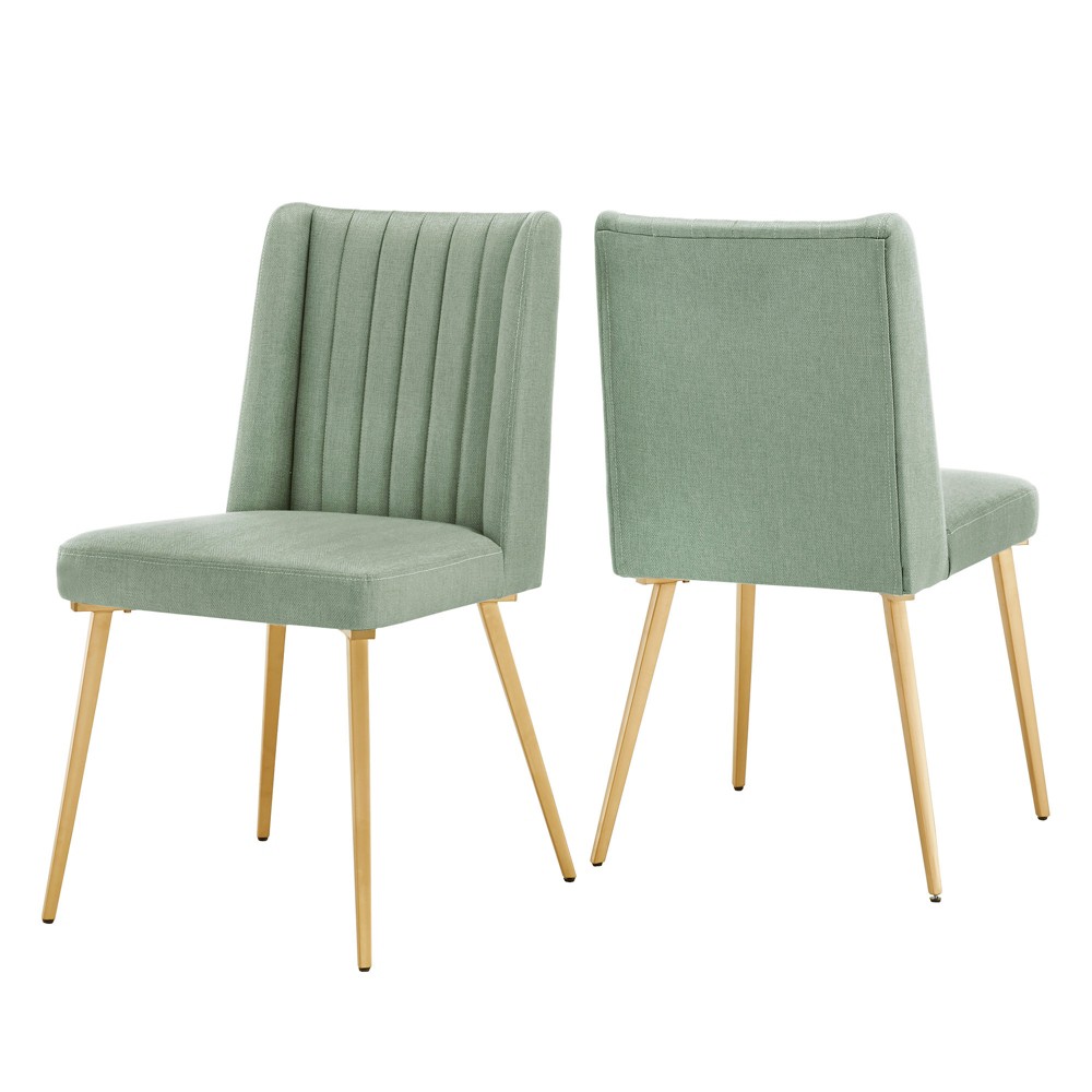 Photos - Dining Table Inspire Q 2pk Ervyn Dining Chairs Light Green Fabric