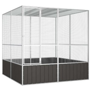vidaXL Bird Cage Anthracite Galvanized Steel Large Bird Cage - Anthracite 43.7" x 42.1" x 83.3" - 1 of 4