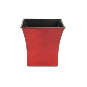 HomeRoots 7" Red Recycled Plastic Indoor Outdoor Square Pot Planter - 1 of 3