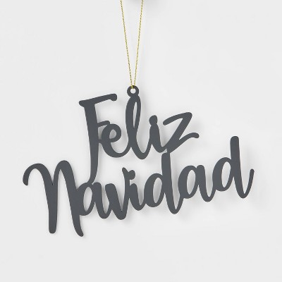 Metal Feliz Navidad Christmas Tree Ornament Black - Wondershop™