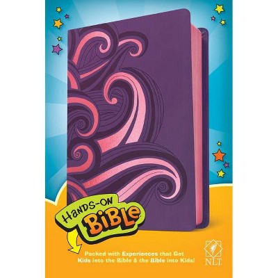 Hands-On Bible NLT (Leatherlike, Purple/Pink Swirls) - (Leather Bound)