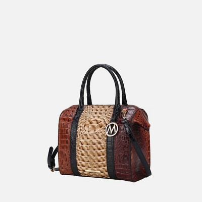 MKF Collection Ember Faux Crocodile-Embossed Women’s Satchel by Mia K