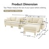 L-Shape Sectional Sofa with Ottoman, 4-Seater Sofa with Armrests and Cylindrical Legs, Boucle Fabric Couch with Cushion-Coolbibila - 4 of 4