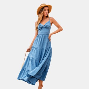 Women's Breezy Blue Tiered Maxi Dress - Cupshe - 1 of 4