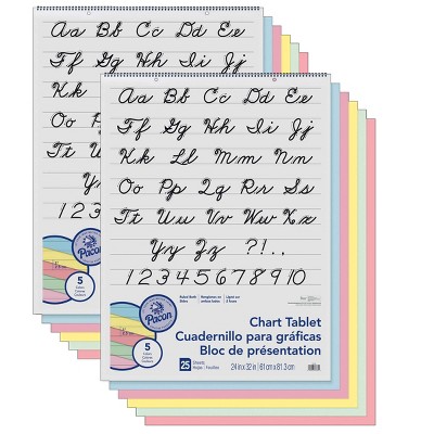 2pk 24" x 32" Colored Paper Ruled Chart Tablet Cursive Cover - Pacon