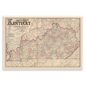 Stupell Industries Historic Kentucky Southern US State Map Vintage Cartography Wall Plaque Art - 1 of 4