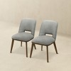 Vynxaria Light Grey Dining Chairs - Mid-Century Modern Set with Walnut Base - 2 of 4