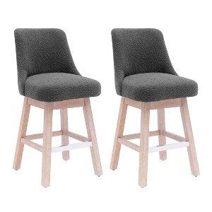 WestinTrends 26" Upholstered Swivel Counter Height Bar Stools (Set of 2) - 1 of 3