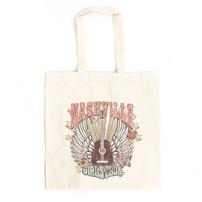 City Creek Prints Nashville Girls Club Canvas Tote Bag - 15x16 - Natural
