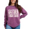 Gather Together Block Distressed - Women's Garment Dyed Long Sleeve Graphic T-Shirt - 3 of 4