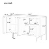 Storage Cabinet With 4 Doors, Sideboard Console Table With 2 Shelves And Metal Legs, For Living Room, Entrance, Living Room, Dinning Room - 4 of 4