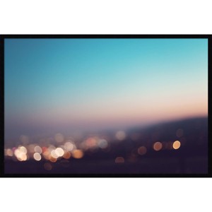 43" x 29" LA Sunset by Caroline Mint Framed Wall Art Print Black - Amanti Art: Modern Decor, City Lights, Handmade in USA - 1 of 4